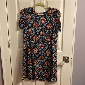 Loft NWOT short sleeve dress navy size small